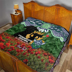Personalised Raiders Rugby ANZAC Day Quilt Last Post Poppy We Will Remember Them