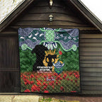 Personalised Raiders Rugby ANZAC Day Quilt Last Post Poppy We Will Remember Them
