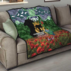 Personalised Raiders Rugby ANZAC Day Quilt Last Post Poppy We Will Remember Them