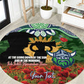 Personalised Raiders Rugby ANZAC Day Round Carpet Last Post Poppy We Will Remember Them