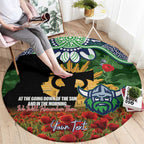 Personalised Raiders Rugby ANZAC Day Round Carpet Last Post Poppy We Will Remember Them