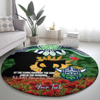 Personalised Raiders Rugby ANZAC Day Round Carpet Last Post Poppy We Will Remember Them