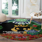Personalised Raiders Rugby ANZAC Day Round Carpet Last Post Poppy We Will Remember Them