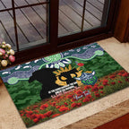 Personalised Raiders Rugby ANZAC Day Rubber Doormat Last Post Poppy We Will Remember Them
