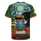 Personalised Raiders Rugby ANZAC Day Rugby Jersey Last Post Poppy We Will Remember Them