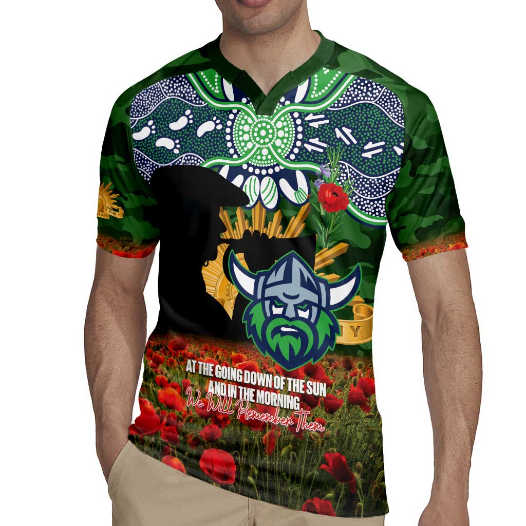 Personalised Raiders Rugby ANZAC Day Rugby Jersey Last Post Poppy We Will Remember Them