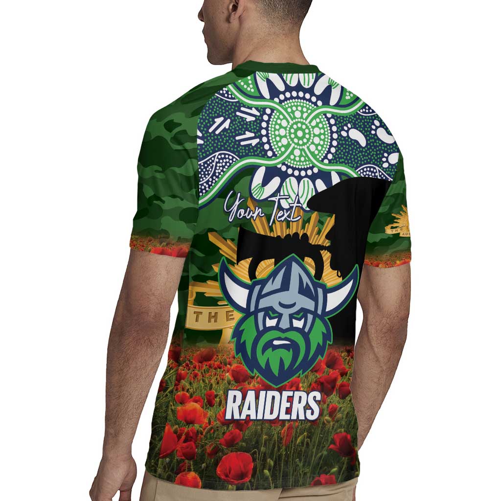 Personalised Raiders Rugby ANZAC Day Rugby Jersey Last Post Poppy We Will Remember Them