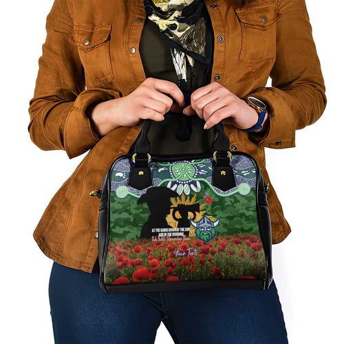 Personalised Raiders Rugby ANZAC Day Shoulder Handbag Last Post Poppy We Will Remember Them