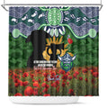 Personalised Raiders Rugby ANZAC Day Shower Curtain Last Post Poppy We Will Remember Them