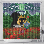 Personalised Raiders Rugby ANZAC Day Shower Curtain Last Post Poppy We Will Remember Them
