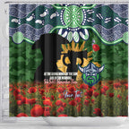 Personalised Raiders Rugby ANZAC Day Shower Curtain Last Post Poppy We Will Remember Them