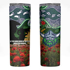 Personalised Raiders Rugby ANZAC Day Skinny Tumbler Last Post Poppy We Will Remember Them