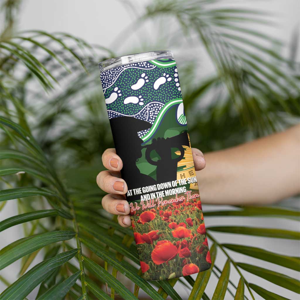Personalised Raiders Rugby ANZAC Day Skinny Tumbler Last Post Poppy We Will Remember Them