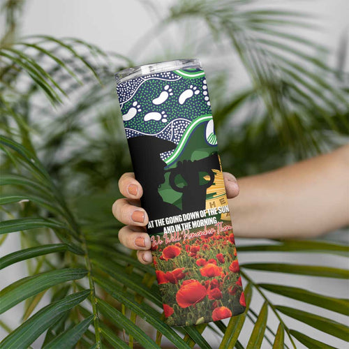 Personalised Raiders Rugby ANZAC Day Skinny Tumbler Last Post Poppy We Will Remember Them