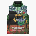 Personalised Raiders Rugby ANZAC Day Sleeveless Puffer Jacket Last Post Poppy We Will Remember Them
