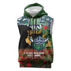 Personalised Raiders Rugby ANZAC Day Sleeveless Zip Hoodie Last Post Poppy We Will Remember Them
