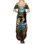 Personalised Raiders Rugby ANZAC Day Summer Maxi Dress Last Post Poppy We Will Remember Them