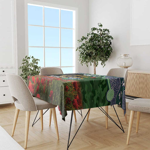 Personalised Raiders Rugby ANZAC Day Tablecloth Last Post Poppy We Will Remember Them