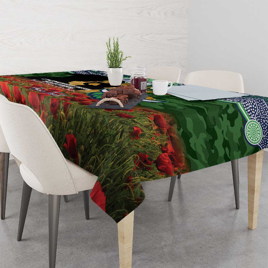 Personalised Raiders Rugby ANZAC Day Tablecloth Last Post Poppy We Will Remember Them
