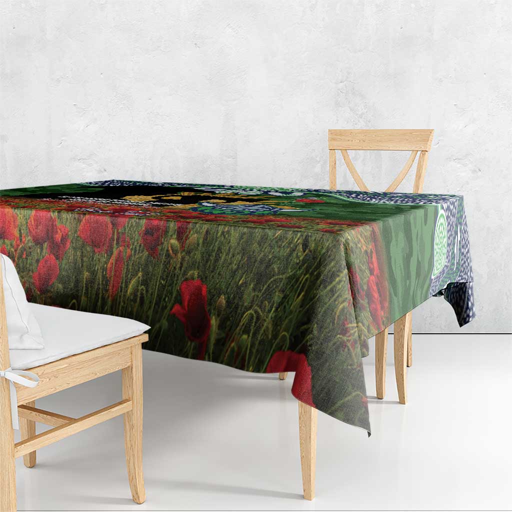 Personalised Raiders Rugby ANZAC Day Tablecloth Last Post Poppy We Will Remember Them