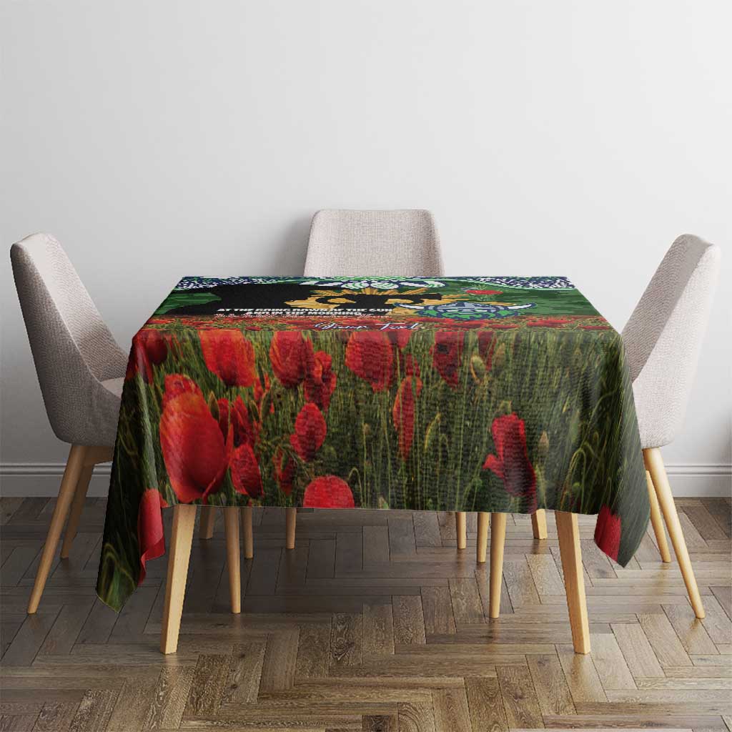 Personalised Raiders Rugby ANZAC Day Tablecloth Last Post Poppy We Will Remember Them