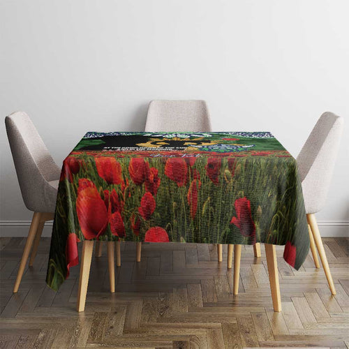Personalised Raiders Rugby ANZAC Day Tablecloth Last Post Poppy We Will Remember Them