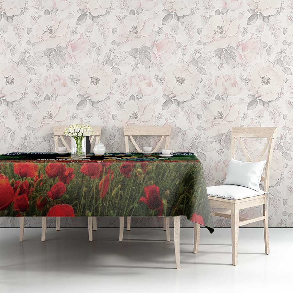 Personalised Raiders Rugby ANZAC Day Tablecloth Last Post Poppy We Will Remember Them