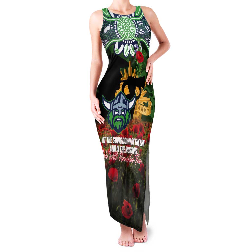 Personalised Raiders Rugby ANZAC Day Tank Maxi Dress Last Post Poppy We Will Remember Them