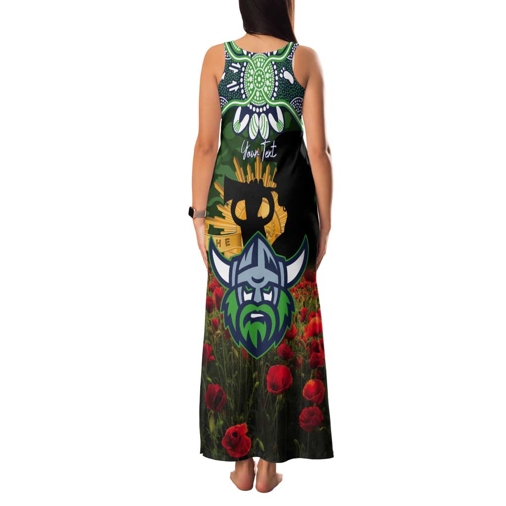 Personalised Raiders Rugby ANZAC Day Tank Maxi Dress Last Post Poppy We Will Remember Them