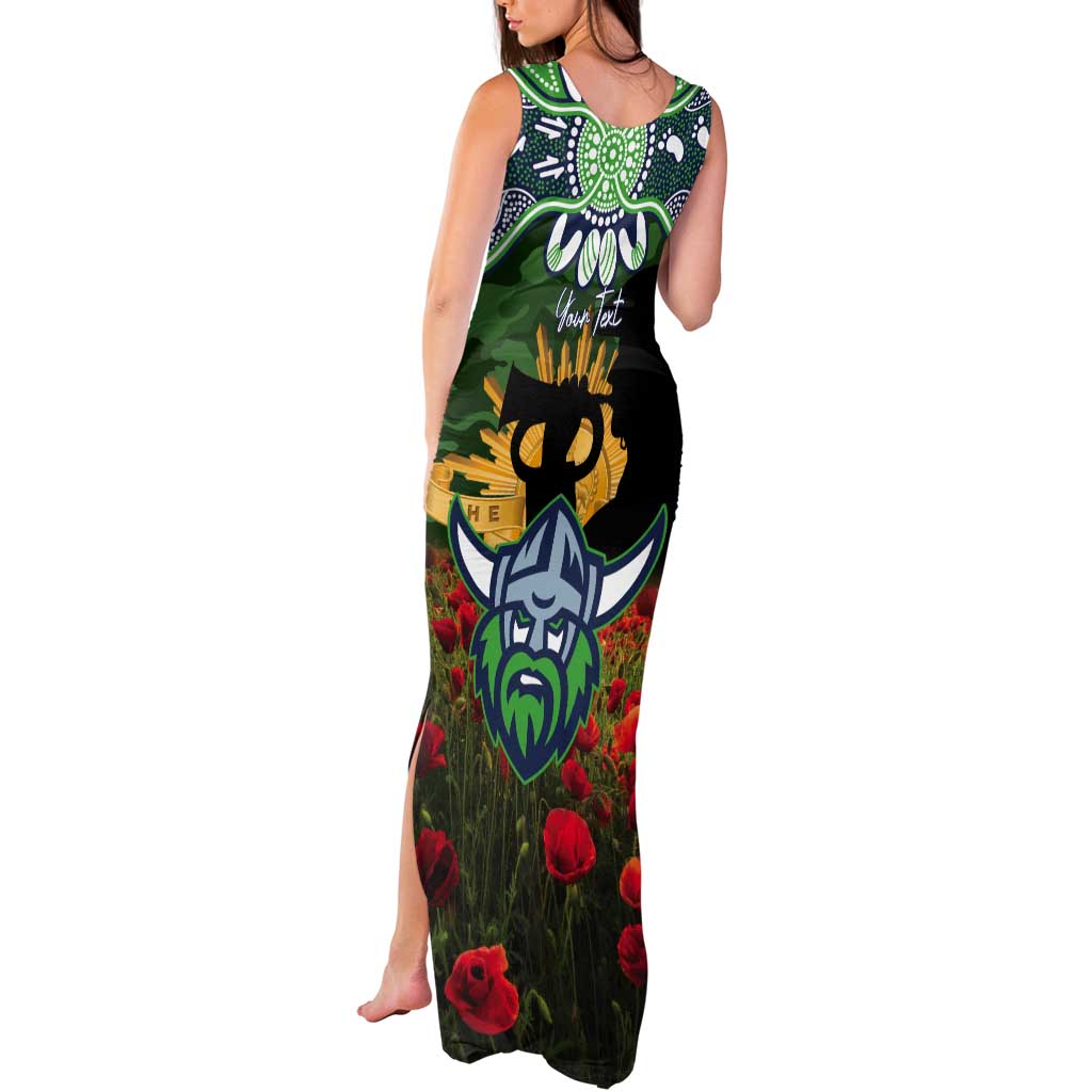 Personalised Raiders Rugby ANZAC Day Tank Maxi Dress Last Post Poppy We Will Remember Them
