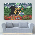 Personalised Raiders Rugby ANZAC Day Tapestry Last Post Poppy We Will Remember Them