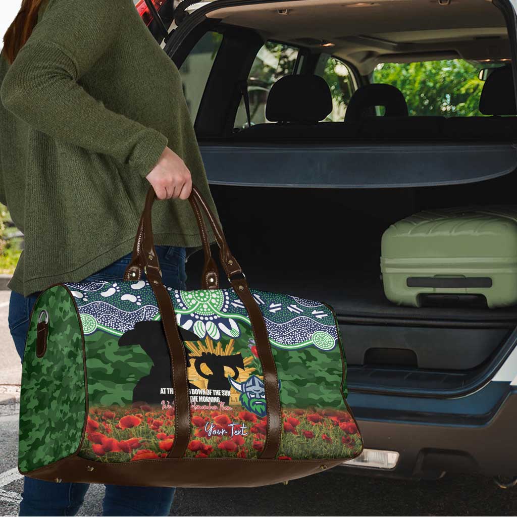 Personalised Raiders Rugby ANZAC Day Travel Bag Last Post Poppy We Will Remember Them