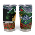 Personalised Raiders Rugby ANZAC Day Tumbler Cup Last Post Poppy We Will Remember Them