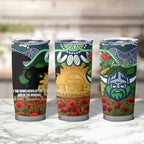 Personalised Raiders Rugby ANZAC Day Tumbler Cup Last Post Poppy We Will Remember Them