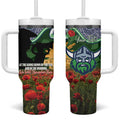 Personalised Raiders Rugby ANZAC Day Tumbler With Handle Last Post Poppy We Will Remember Them