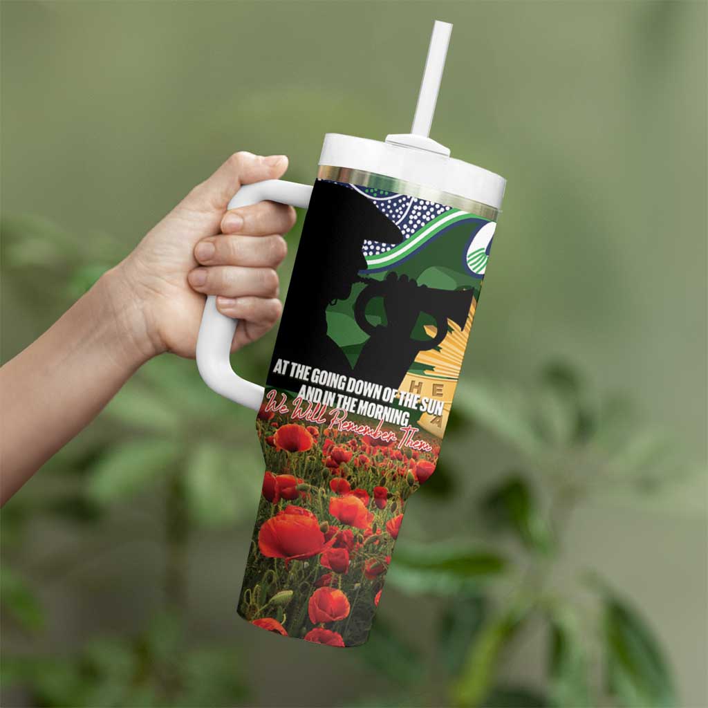 Personalised Raiders Rugby ANZAC Day Tumbler With Handle Last Post Poppy We Will Remember Them