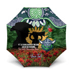 Personalised Raiders Rugby ANZAC Day Umbrella Last Post Poppy We Will Remember Them
