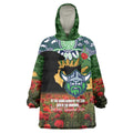 Personalised Raiders Rugby ANZAC Day Wearable Blanket Hoodie Last Post Poppy We Will Remember Them