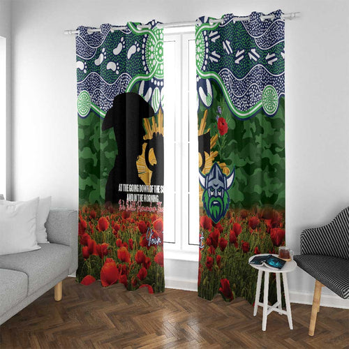Personalised Raiders Rugby ANZAC Day Window Curtain Last Post Poppy We Will Remember Them