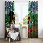 Personalised Raiders Rugby ANZAC Day Window Curtain Last Post Poppy We Will Remember Them