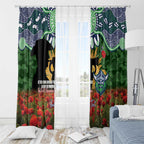 Personalised Raiders Rugby ANZAC Day Window Curtain Last Post Poppy We Will Remember Them