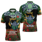 Personalised Raiders Rugby ANZAC Day Zipper Polo Shirt Last Post Poppy We Will Remember Them