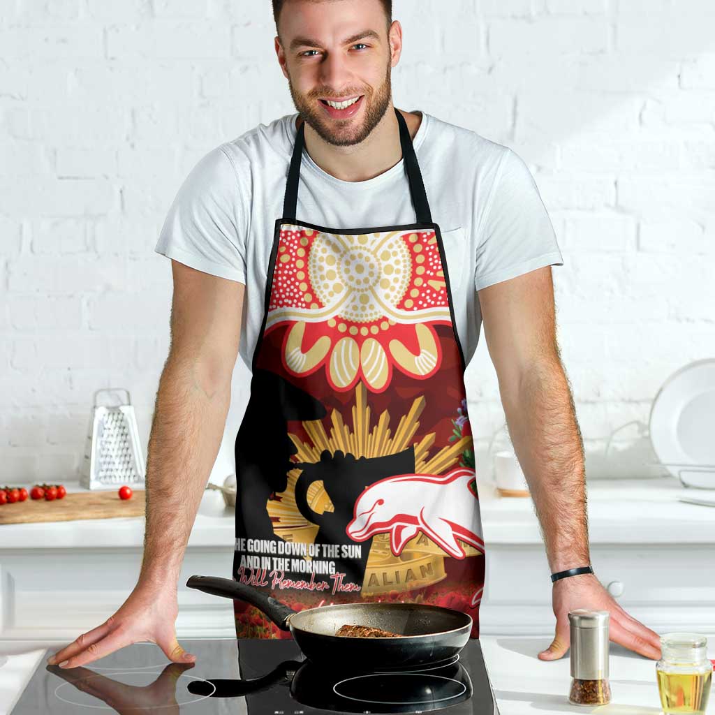 Personalised Dolphins Rugby ANZAC Day Apron Last Post Poppy We Will Remember Them