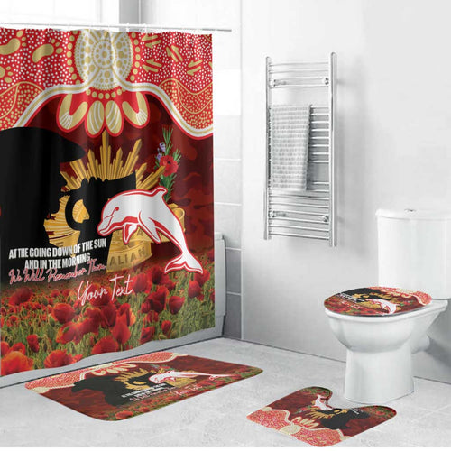 Personalised Dolphins Rugby ANZAC Day Bathroom Set Last Post Poppy We Will Remember Them