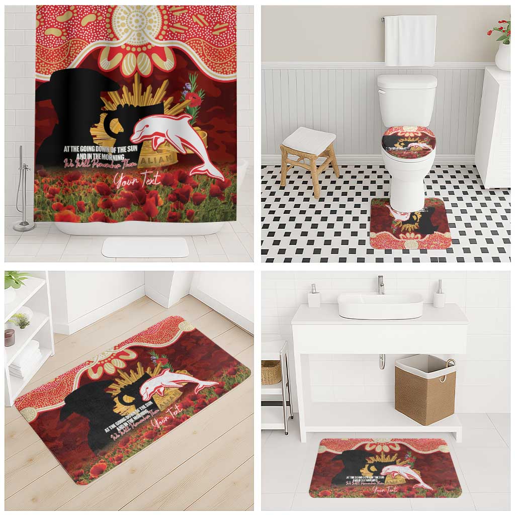 Personalised Dolphins Rugby ANZAC Day Bathroom Set Last Post Poppy We Will Remember Them