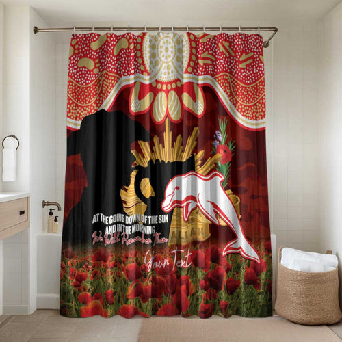Personalised Dolphins Rugby ANZAC Day Bathroom Set Last Post Poppy We Will Remember Them