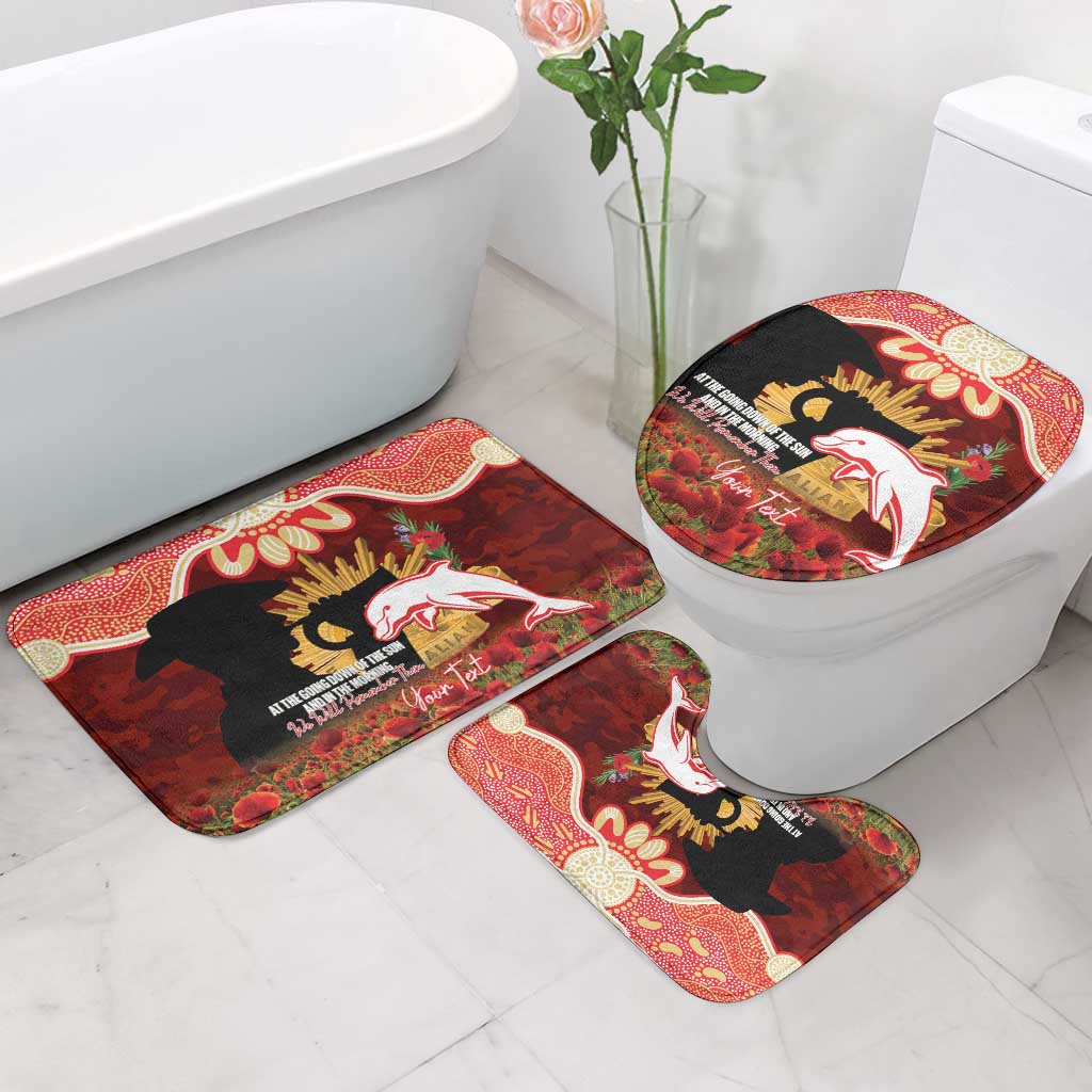 Personalised Dolphins Rugby ANZAC Day Bathroom Set Last Post Poppy We Will Remember Them