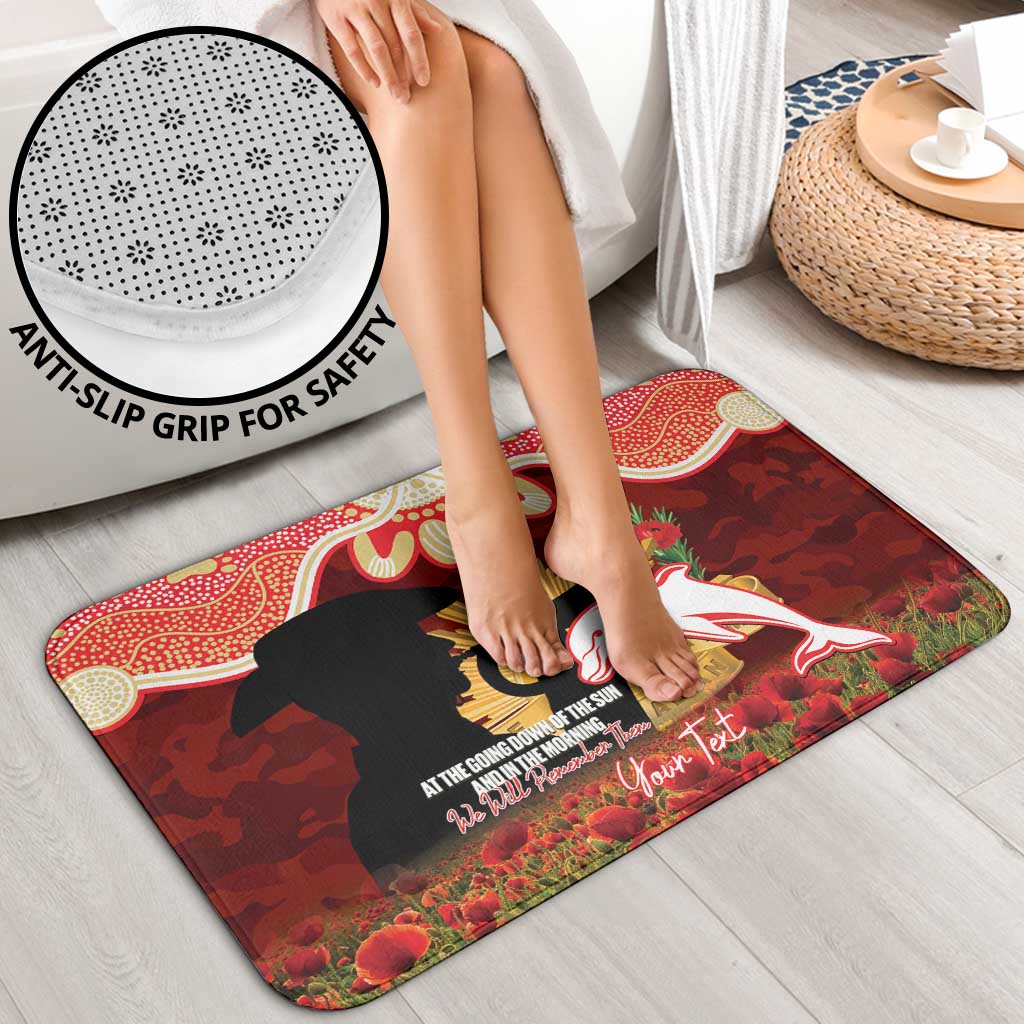 Personalised Dolphins Rugby ANZAC Day Bathroom Set Last Post Poppy We Will Remember Them