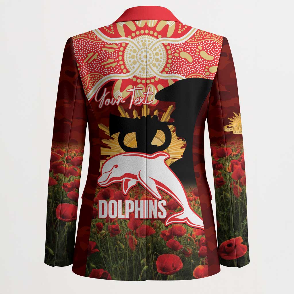 Personalised Dolphins Rugby ANZAC Day Blazer Last Post Poppy We Will Remember Them
