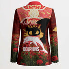 Personalised Dolphins Rugby ANZAC Day Blazer Last Post Poppy We Will Remember Them